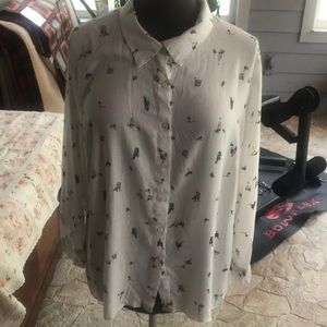 Catalog Favorites Cocktail Shirt Blouse Long Sleeve Size 2X